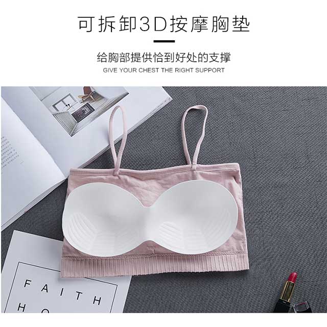 Vẻ đẹp trở lại bọc ngực đồ lót phụ nữ với ngực pad đoạn ngắn sexy thu thập khuôn mẫu trên chống ánh sáng dây đeo ống đầu