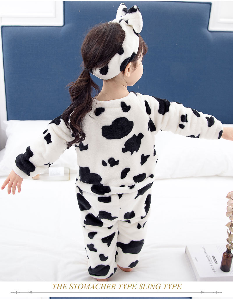 Phim hoạt hình trẻ em Xiêm trẻ em flannel đồ ngủ dài tay mùa thu và mùa đông bé gái san hô lông cừu nhà dịch vụ phù hợp shop quan ao baby