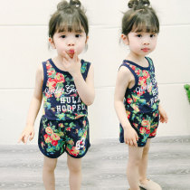 Girls summer 2021 New set summer baby vest shorts 0-1-3 year old girl summer two-piece set 2