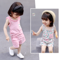 Female Treasure Girl 0 female baby Summer Clothes 3 years old clothes Summer 2 baby children 1 year old short sleeve cotton suit tide
