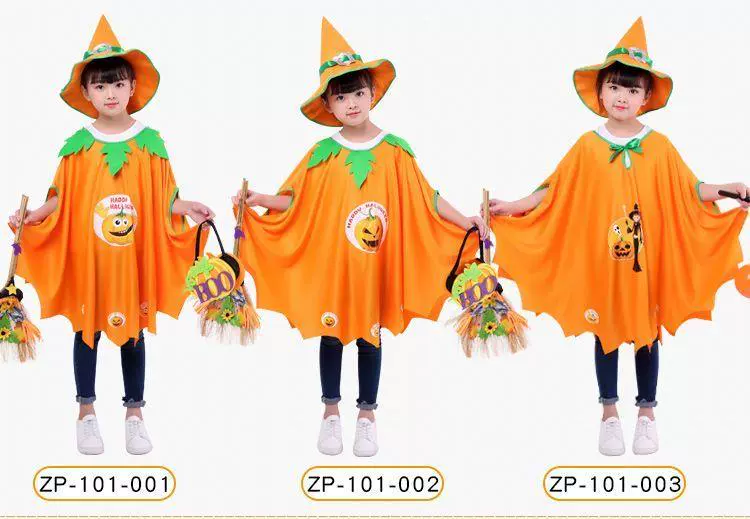 Halloween Áo Choàng Trẻ Em Trình Diễn Trang Phục Bé Trai Và Bé Gái Mẫu Giáo Trình Diễn Ảo Thuật Gia Áo Cosplay Bộ