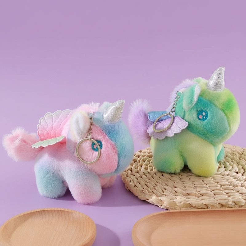 New Cartoon Colorful Unicorn Doll Bag Pendant Cute Plush Angel Pony Keychain Pendant New Cartoon Colorful Unicorn Doll Bag Pendant Cute Plush Angel Pony Keychain Pendant