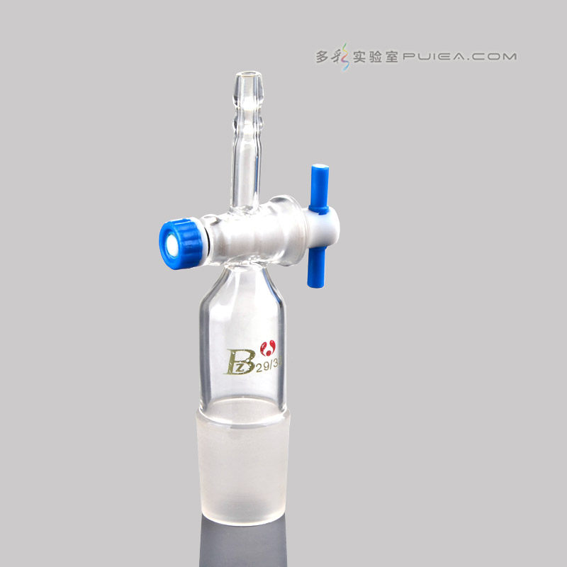 四氟接头四氟芯具活塞标准口玻璃转接头抽气接头F4二通19# 24# 29