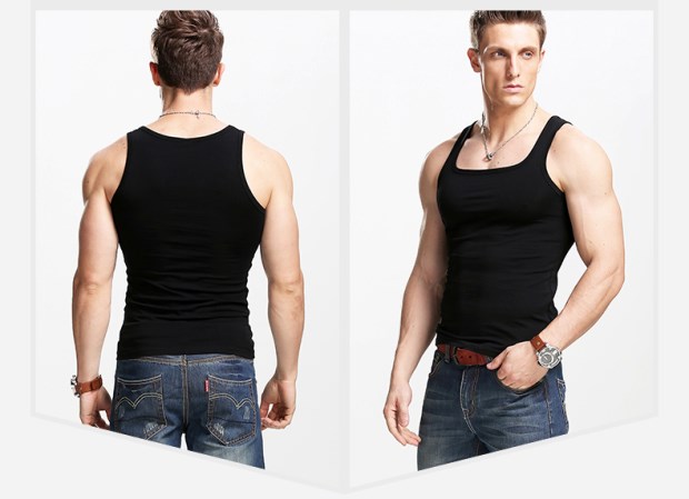 Mùa hè 2017 cá tính bó sát cotton trẻ trung cổ thấp thấp ngực mỏng phần co giãn đáy lớn vest nam áo khoác vest nam hàn quốc
