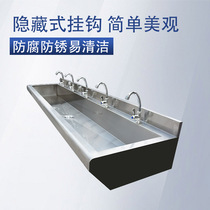 201 stainless steel hanging wash basin school cafeteria kindergarten wash basin sink commercial extended sink single slot