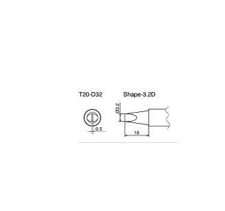 White light 838 soldering station special welding Tsui HAKKO T20-D32 series welding Tsui T20-D32 lead-free soldering iron head