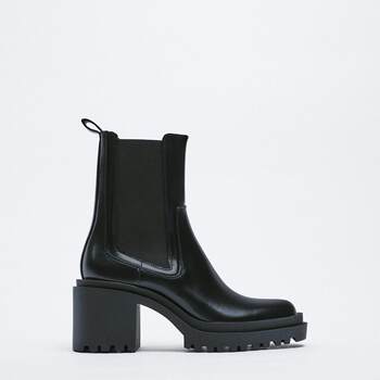 Za heightening and slimming short boots 8cm thick-soled chelsea boots