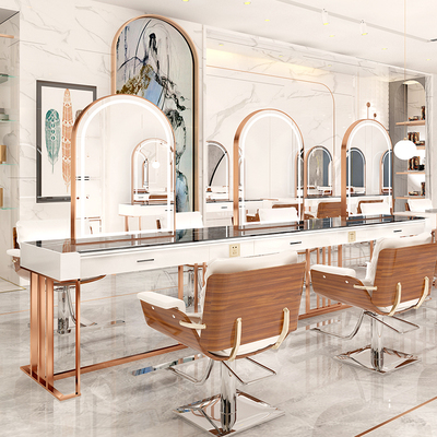 Net Red Hairdressingshop Mirror Beauty Hair Shop Floor Hanging Wall Mirror Single Face Double Sided Haircut Mirror Hairdressingleon Wall Hair Salon Mirror Table