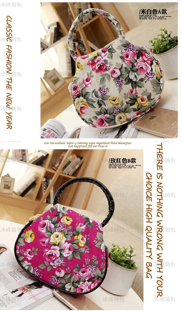 Mini điện thoại di động ví hoa túi vải trung niên mẹ tay túi trung niên xách tay nhỏ túi xách phụ nữ túi gucci nữ