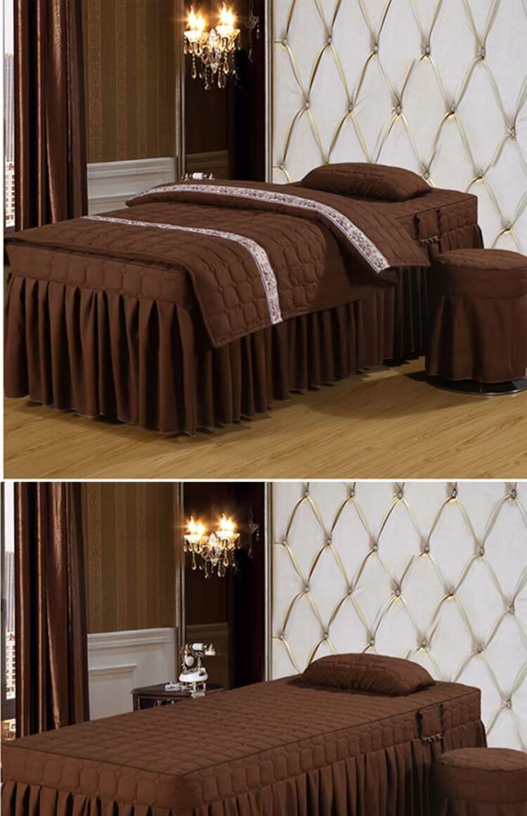 Gấp đẹp giường massage giường mới bốn mảnh cơ thể hình xăm massage chăn bìa thẩm mỹ viện đơn giường khăn trải giường spa