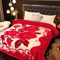 2022 new Rascher blankets to be accompanied by a wedding to thickened winter delivery wedding with wedding celebration big red quilt blanket