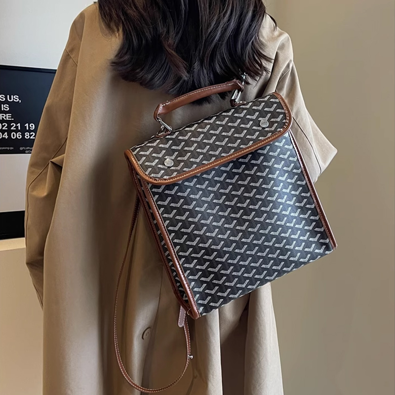 Hong Kong Dog Tooth Backpack for Women 2026 New Model Internet Celebrity Vc Ah Xi Ge Same Style Backpack Large Capacity Student School Bag