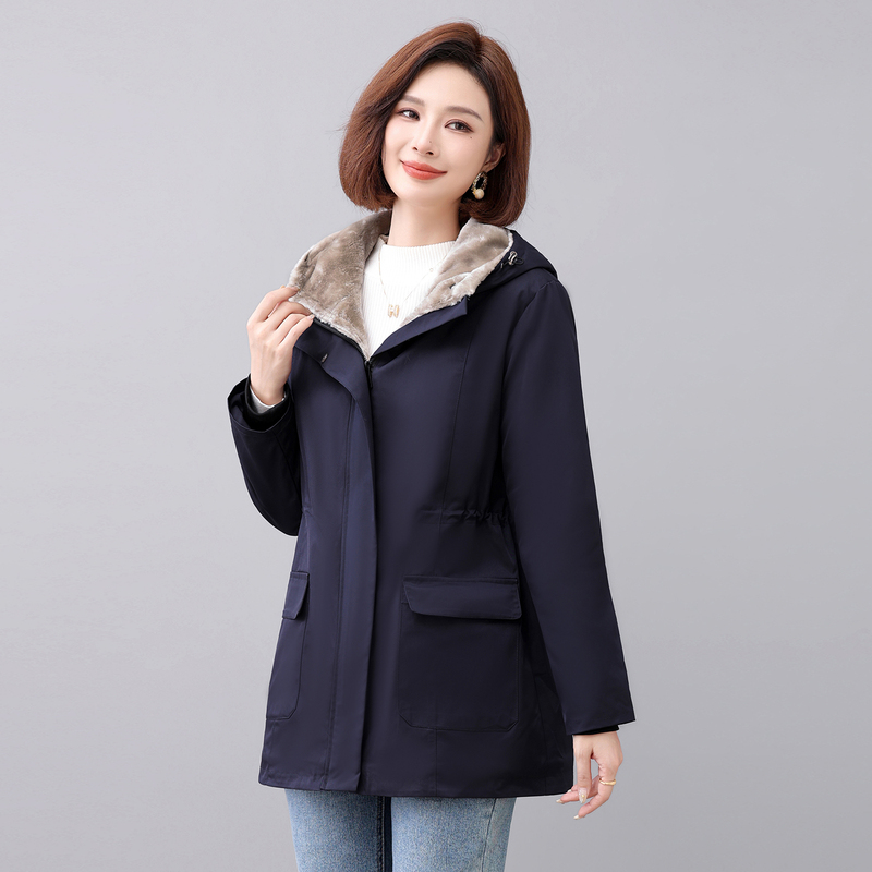 Plus-Size Parka Fleece-Lined Jacket for Women, Autumn and Winter Mid-Length Luxury Cotton Coat, Slim-Fit Nylon Jacket, Warm Cotton-Padded Casual Wear Plus-Size Parka Fleece-Lined Jacket for Women, Autumn and Winter Mid-Length Luxury Cotton Coat, Slim-Fit Nylon Jacket, Warm Cotton-Padded Casual Wear