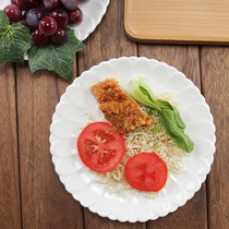 Chrysanthemum plate Pasta flat plate Creative fruit plate Hotel snack plate Pure white ceramic western food plate