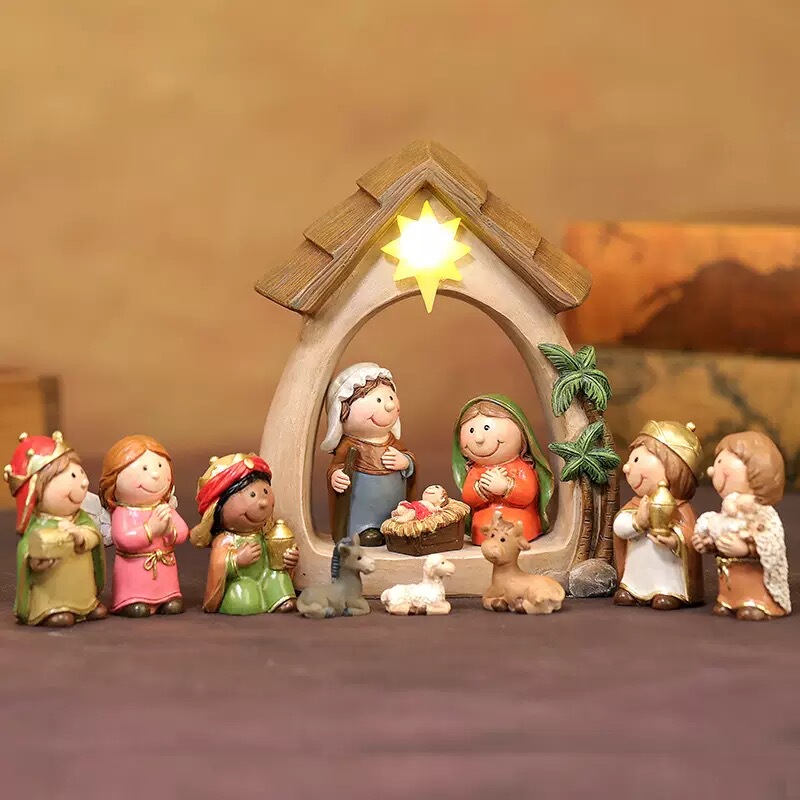 Resin Cartoon Character Figurine Christmas Gift Nativity Scene Resin Cartoon Character Figurine Christmas Gift Nativity Scene