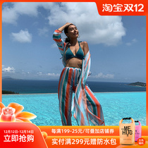 Mystery I had been Marine new 2020 bikini wai da set sunscreen Long Beach coat blouse