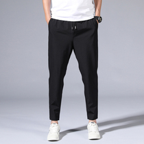 Summer Beamed Foot Boxer Casual Pants Cool Thin Nine-point Pants Mens Korean Style Trendy Tight Waist Sports Pants All-match Trousers