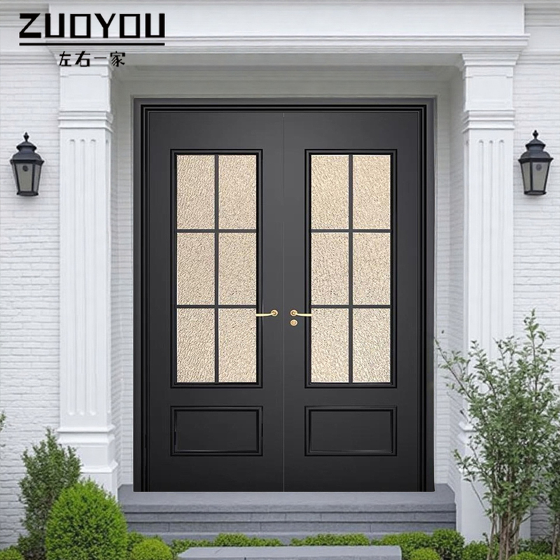 Entrance Door, Cast Aluminum Door, Villa Door, Glass Door, French-Style Double Door, Entry Door, Yard Door, Self-Built House Door