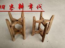 Folk loom accessories nostalgic old objects retro decoration ornaments retro flower pot stand old wood carving objects