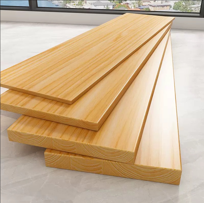 Customized Solid Wood Tabletop, Large Pine Wood Board, Computer Desk, Partition, Dining Table, Bay Window, Natural Wood Bar Counter Top