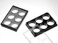 Laser confocal special 6-hole glass bottom cell culture plate black light-proof 6-hole fluorescent glass bottom plate sterile