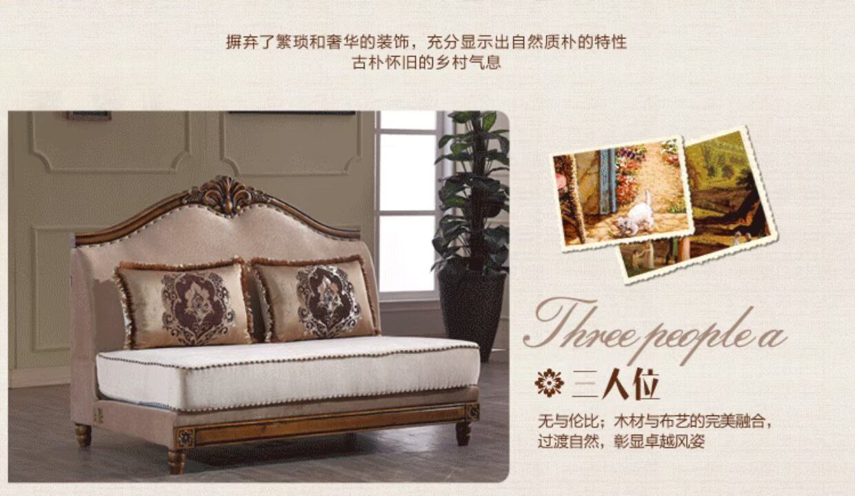 Sofa nước Mỹ kết hợp sofa vải Địa Trung Hải Gỗ rắn Góc châu Âu Căn hộ nhỏ Sofa hình chữ L - Ghế sô pha ghế sofa kiêm giường ngủ