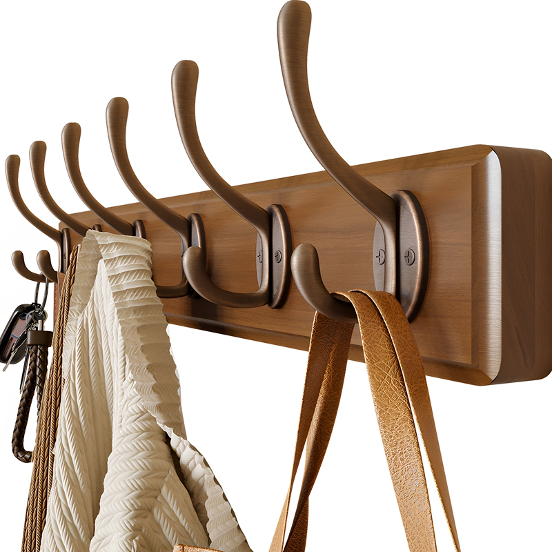Japanese High-Quality Coat Rack, Light Luxury Solid Wood Wall-Mounted Clothes Hook, Behind-The-Door Wardrobe, No-Drill Coat Rack Japanese High-Quality Coat Rack, Light Luxury Solid Wood Wall-Mounted Clothes Hook, Behind-The-Door Wardrobe, No-Drill Coat Rack