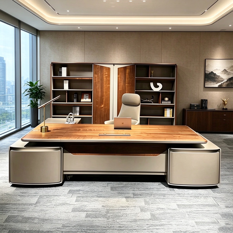New Chinese-Style Black Walnut Wood Office Desk, High-End and Elegant, Solid Wood Executive Desk for Chairman, Boss's Office, Ceo Desk New Chinese-Style Black Walnut Wood Office Desk, High-End and Elegant, Solid Wood Executive Desk for Chairman, Boss's Office, Ceo Desk