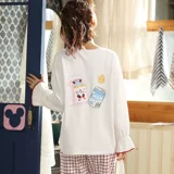 Хлопковый лонгслив, пижама, милый демисезонный комплект для отдыха