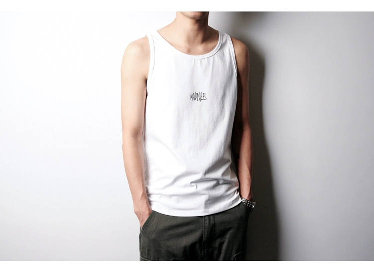 Yu Wenle mùa hè xu hướng mới cotton thể thao vest thể thao nam lỏng lẻo tay áo ngắn tay áo thun thủy triều áo ba lỗ tập gym nam