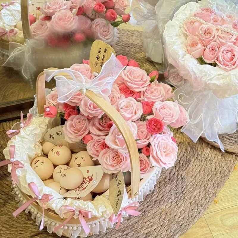 Maternity Postpartum Basket, Watermelon Basket, Flower Basket, Fruit Basket, Egg Basket, Holiday Gift, DIY Handmade Wooden Trendy Basket