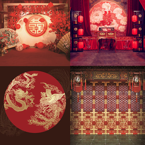 BJD Book OB 11 soldiers handpick background Model photography background cloth double - sea red ancient style wedding