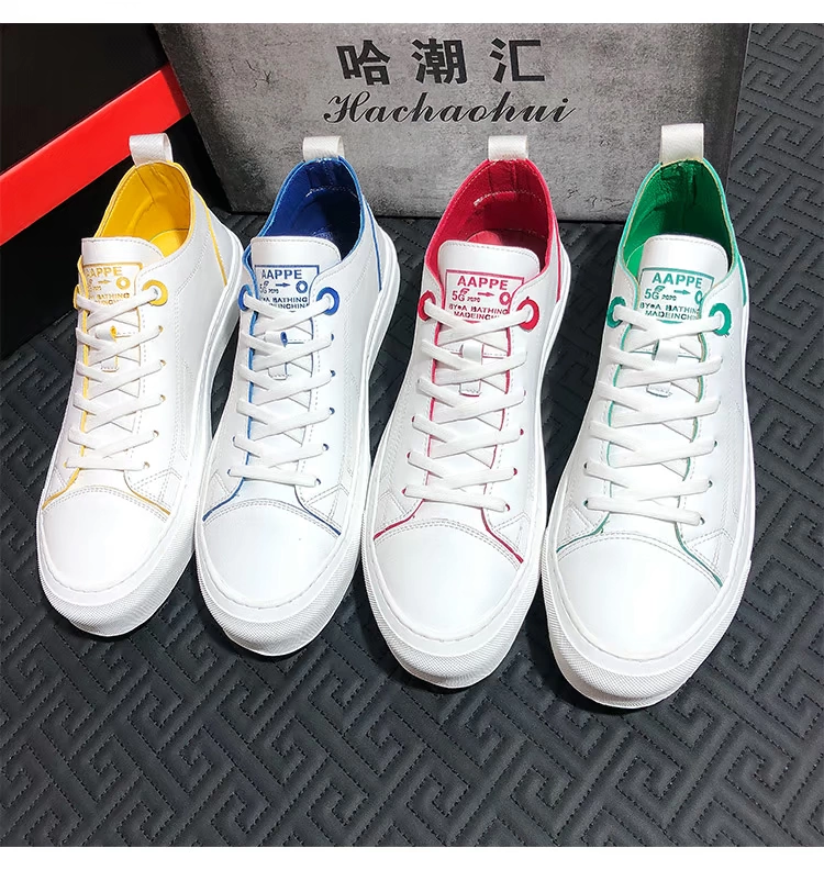 Giày nam mùa thu 2019 mới thấp giúp giày thoáng khí Giày nam phiên bản Hàn Quốc theo xu hướng giày trắng nhỏ nam giày hoang dã - Giày thấp