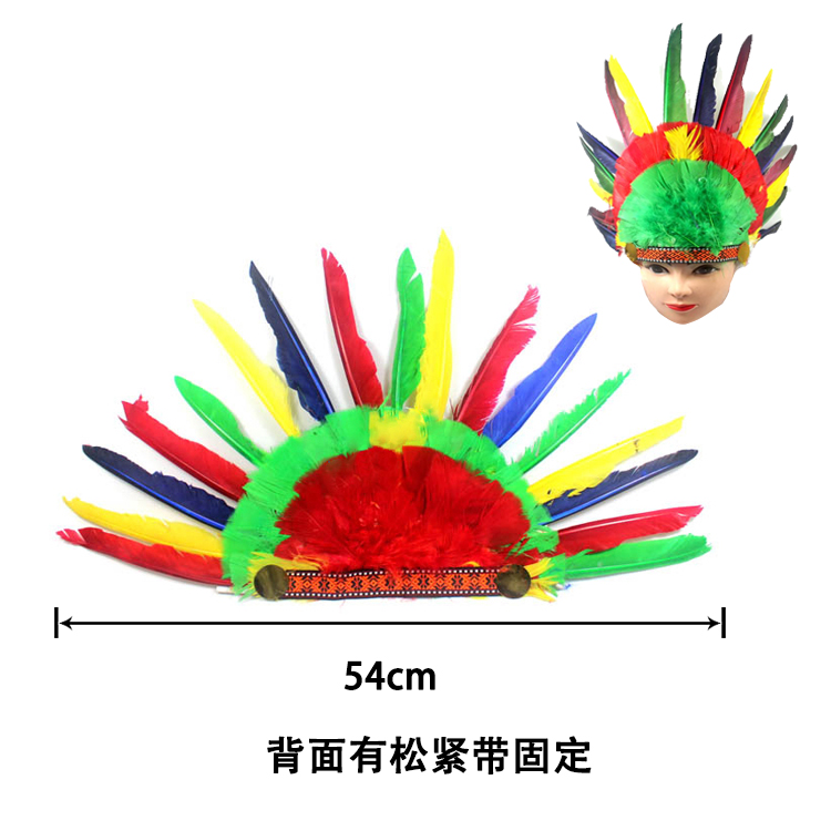 Đạo cụ man rợ Ấn Độ thổ dân châu Phi Lông mũ Dầu màu Vũ khí Vòng cổ Vòng đeo tay Xương Savage Stick - Vòng đeo tay Clasp vòng tay kim cương