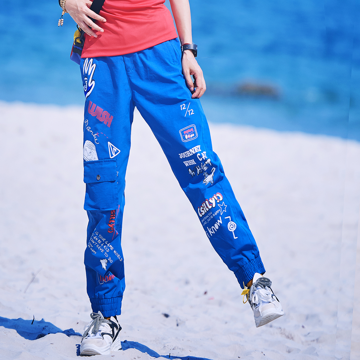 Beijing Forest Outdoor Summer and Autumn New Product Foot Binding Loose Tide Brand Original Printed Workwear Quick Drying Breathable Trousers Women's Style