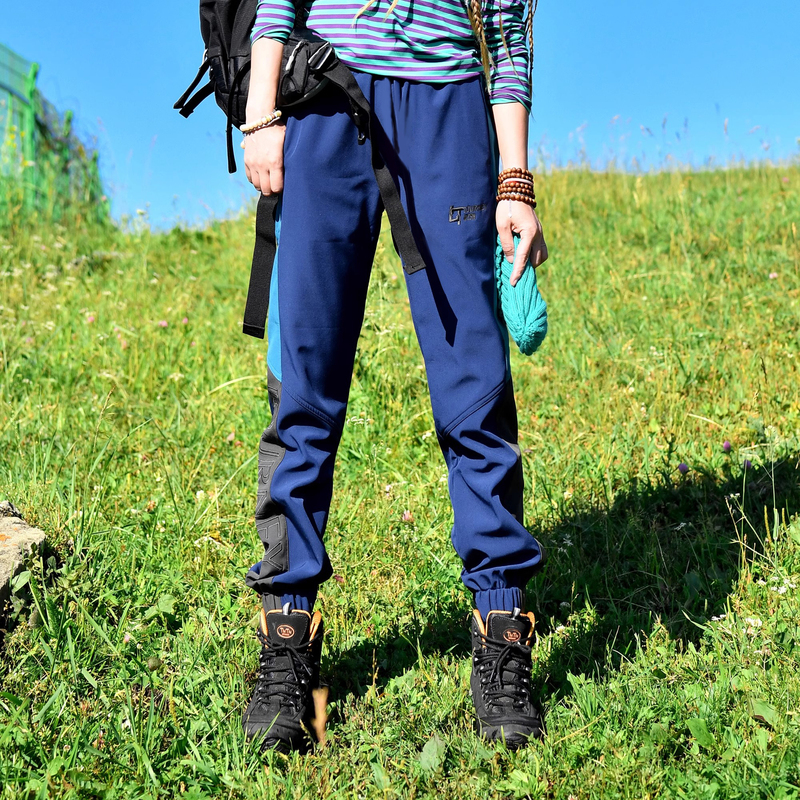 Beijing Forest Outdoor Original Professional Grade Warm, Waterproof, Breathable Color-Block Fleece-Lined Upgraded Softshell Pants for Women