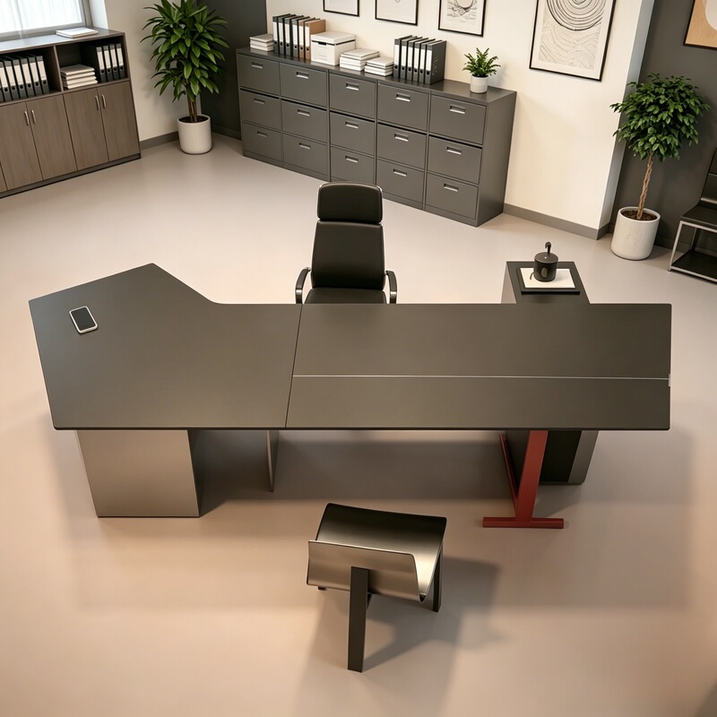 2026 New Modern Minimalist Executive Desk Black Panel Manager Desk Business Office Furniture 2026 New Modern Minimalist Executive Desk Black Panel Manager Desk Business Office Furniture