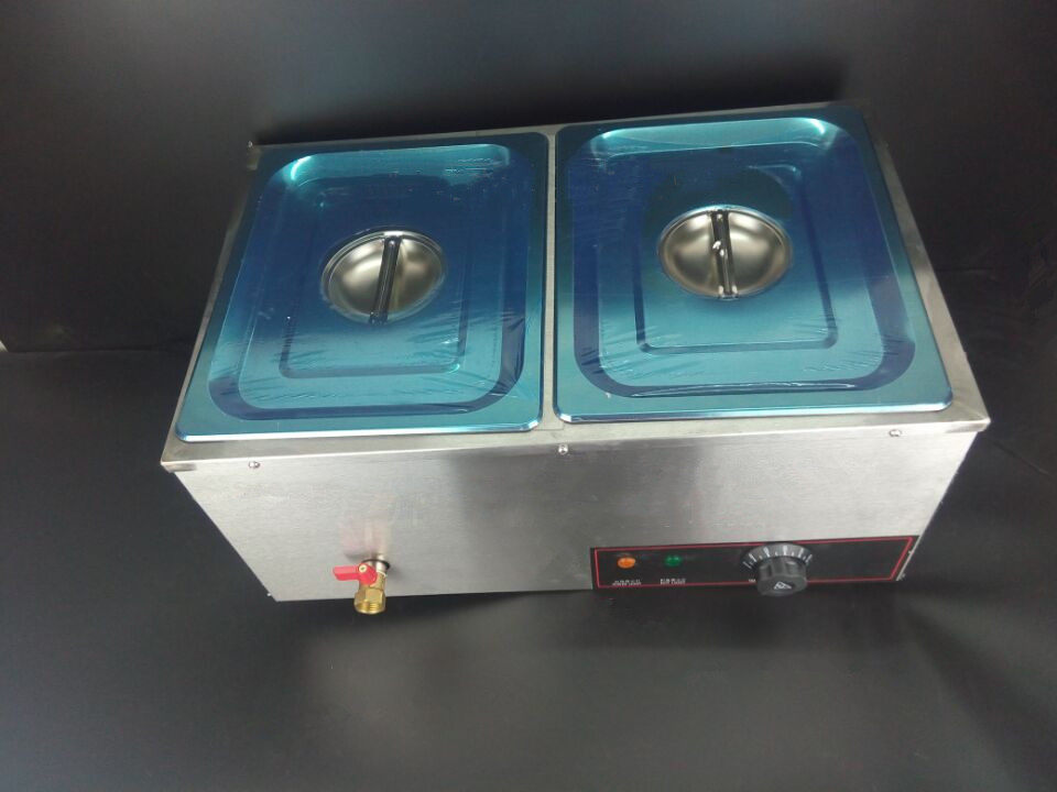 Two-basin stainless steel electric hot soup pool Insulation pool Insulation tank Insulation stove Ox Heterothermal Insulation Food Snack car for sale