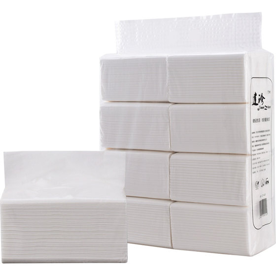 Jianzhen 8 packs of 420 sheets 3-layer wood pulp unscented household affordable tissue paper napkins facial tissue sanitary napkins