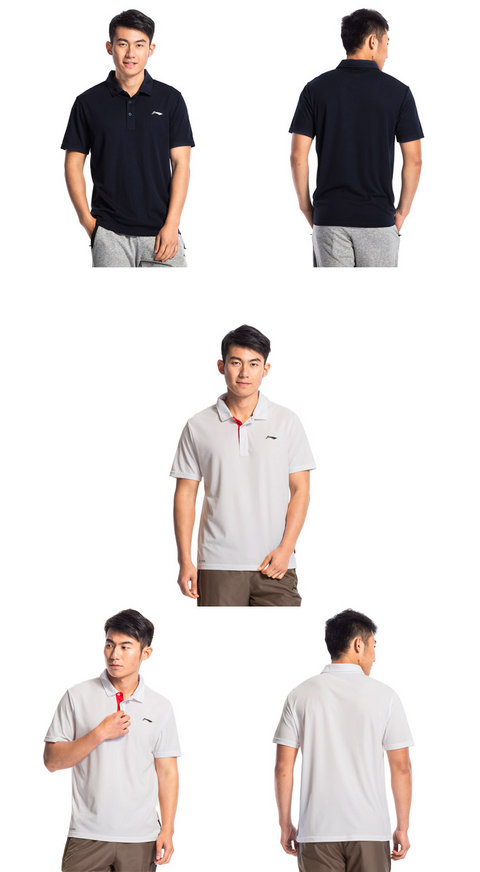 Áo thun thể thao nam chính hãng Li Ning khô nhanh Quần áo thể thao nam mùa hè thoáng khí thể thao tay ngắn APLL027 áo polo lacoste