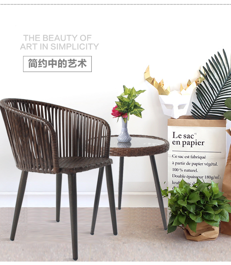 Bàn ghế ngoài trời kết hợp đồ nội thất giải trí cafe sân hiên ngoài trời ban công ngoài trời ghế mây ba hoặc năm bộ - Bàn ghế ngoài trời / sân ban ghe ban cong