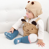 Baby socks Autumn and winter cotton thickened terry warm high tube loose newborn socks non-slip floor socks 3 pairs