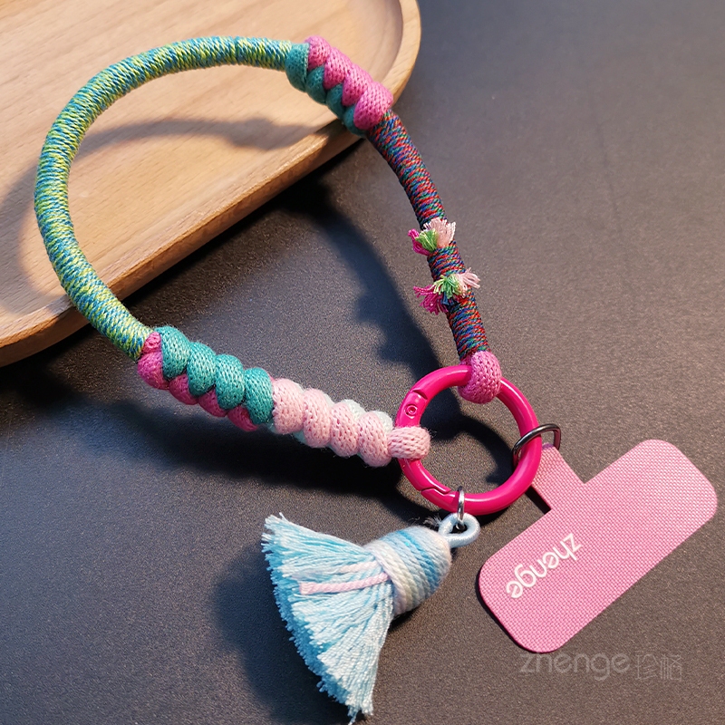 Mobile Phone Lanyard, Short Hand Strap, Retro Ethnic Style Woven Bracelet, Outdoor Sports Camera Case, Sturdy and Anti-Lost