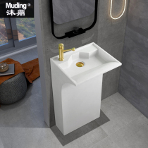 Nordic column basin One-piece floor-standing washbasin Balcony bathroom Personality art washbasin vertical washbasin