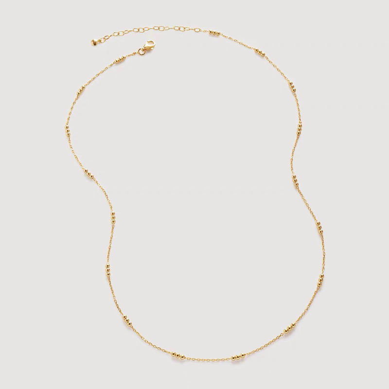 【New Product】Monica Necklace Chains Triple Beaded Chain Necklace Elegant Clavicle Chain Simple Chain