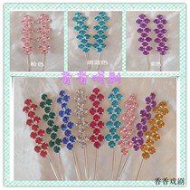 New) Drama and opera temples hairpin rhinestone wood drill bit face Baotou Beijing Opera headdress Tsing Yi Huadan press temples