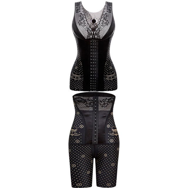 Caffeine Negative Ion Shaping Garment Separate Suit Tummy Control Pants Top Enhanced Body Shaping Corset