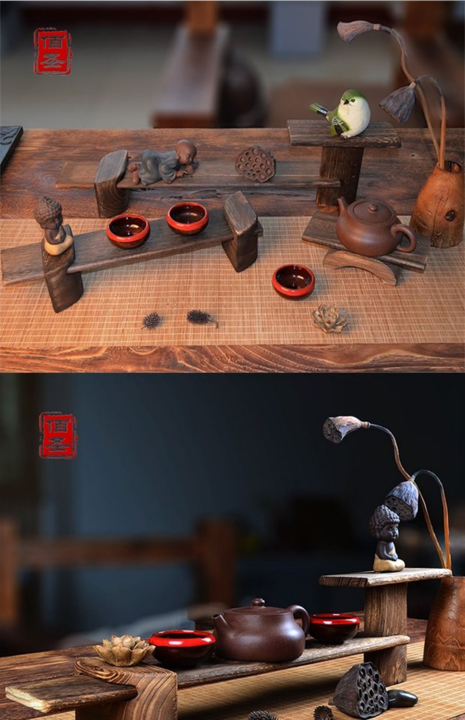 Kung Fu trà rắn gỗ kệ chứa lưu trữ Creative Desktop đồ trang trí DIY handmade hoa ciUFeQPhWd - Trà sứ ấm giữ nhiệt pha trà