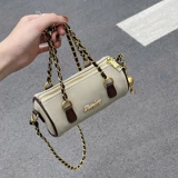 2024 новая цилиндрическая сумка в стиле ретро с цепочкой, замшевая сумка с мягкой поверхностью, сумка через плечо, женская ниша, элитная сумка-подушка