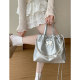 Silver Butterfly Backpack Women's 2024 New Trendy Fashion Korean Pearl Chain Backpack Versatile Handbag